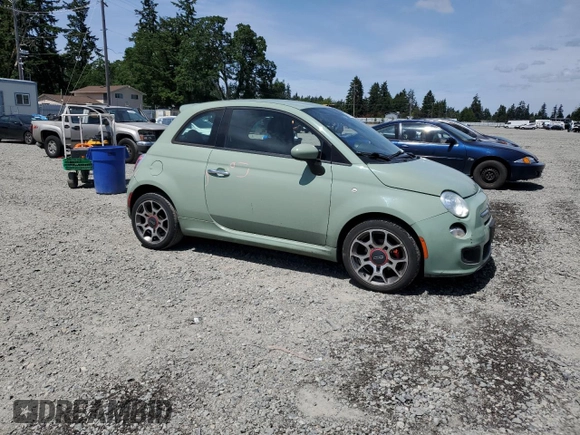 2014 FIAT 500 Sport with VIN 3C3CFFBR6ET229517, listed as a Copart auction lot 57335715 with 135,541 mi miles and Salvage title. Bid and sale history available at DreamBid. Image 4.