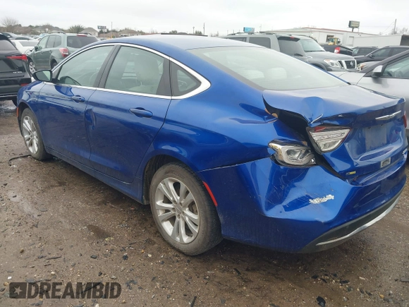 2015 Chrysler 200 Limited with VIN 1C3CCCAB5FN760835, listed as a IAAI auction lot 41566715 with 128,852 mi miles. Bid and sale history available at carsss.com. Image 3.