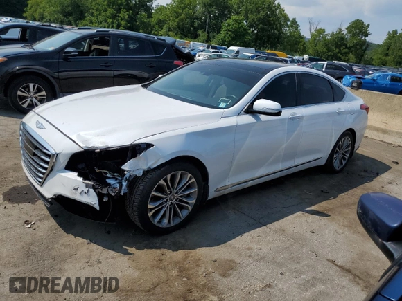 2017 Genesis G80 3.8L with VIN KMHGN4JE1HU211502, listed as a Copart auction lot 64684094 with 70,682 mi miles and Salvage Title. Bid and sale history available at carsss.com. Image 1.