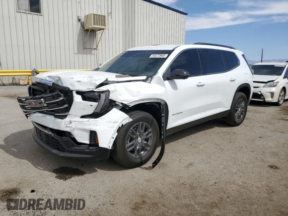 2025 GMC Acadia FWD Elevation z VIN 1GKENKRS2SJ117104, wystawiony jako Copart lot #56534325 z przebiegiem 6 025 mil mil oraz Szkoda całkowita • Salvage title. Historia ofert i sprzedaży dostępna na DreamBid. Obrazek 1.