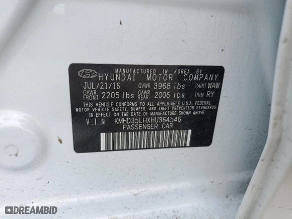 2017 Hyundai Elantra GT with VIN KMHD35LHXHU364546, listed as a Copart auction lot 57528384 with 118,660 mi miles and Salvage Title. Bid and sale history available at carsss.com. Image 12.
