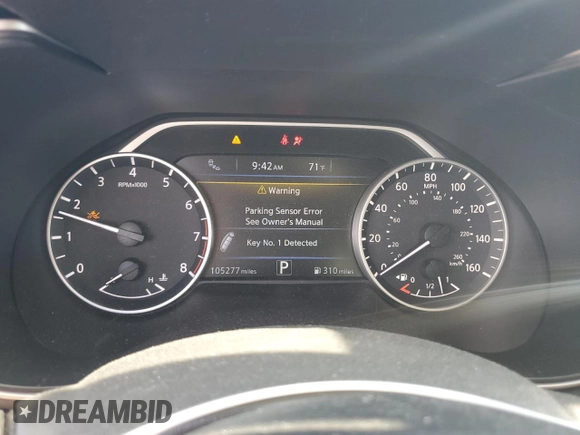 2016 Nissan Maxima SV with VIN 1N4AA6AP5GC901055, listed as a Copart auction lot 54133175 with 105,277 mi miles and Salvage Title. Bid and sale history available at DreamBid. Image 9.