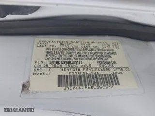 2011 Nissan Versa 1.8 S with VIN 3N1BC1CP6BL362177, listed as a IAAI auction lot 41507739 with 65,016 mi miles. Bid and sale history available at carsss.com. Image 9.
