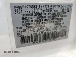 2023 Nissan Sentra SV with VIN 3N1AB8CV2PY225379, listed as a Copart auction lot 47229565 with 149,910 mi miles and Salvage Title. Bid and sale history available at DreamBid. Image 14.