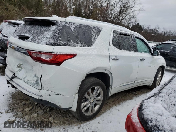 2020 Chevrolet Traverse High Country with VIN 1GNEVNKW1LJ214717, listed as a Copart auction lot 81222304 with 122,915 mi miles and Salvage Title. Bid and sale history available at carsss.com. Image 3.