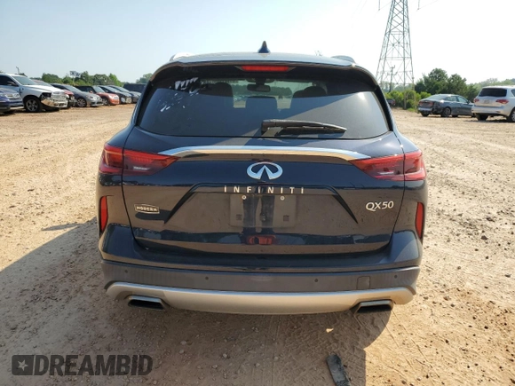 2019 Infiniti QX50 Essential with VIN 3PCAJ5M12KF110487, listed as a Copart auction lot 61981945 with 74,743 mi miles and Salvage title. Bid and sale history available at DreamBid. Image 6.
