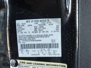 2010 Ford F-150 XL with VIN 1FTFW1CV9AKA24390, listed as a IAAI auction lot 41214621 with 130,146 mi miles. Bid and sale history available at carsss.com. Image 9.