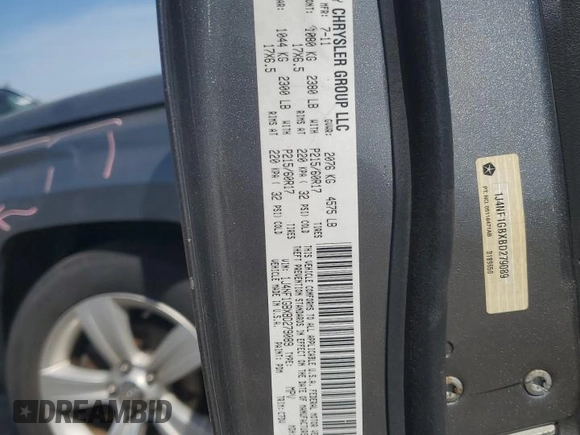 2011 Jeep Patriot Sport with VIN 1J4NF1GBXBD279089, listed as a Copart auction lot 53934335 with 127,928 mi miles and Salvage Title. Bid and sale history available at carsss.com. Image 13.