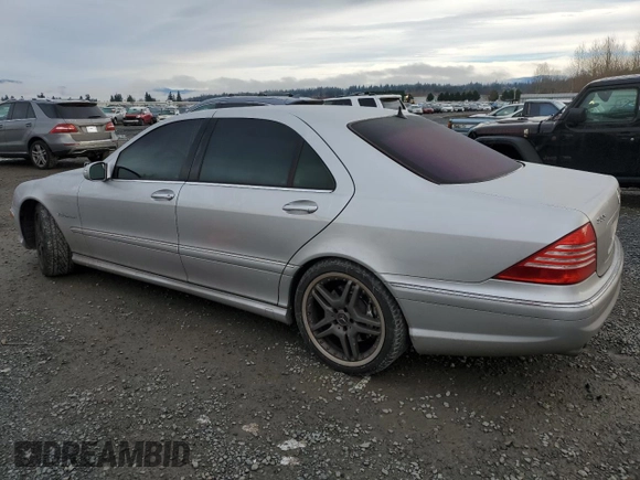 2003 Mercedes-Benz S 55 AMG with VIN WDBNG74J73A357542, listed as a Copart auction lot 87545475 with 76,588 mi miles and Salvage Title. Bid and sale history available at DreamBid. Image 2.