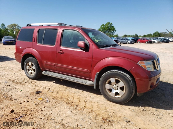 2005 Nissan Pathfinder LE with VIN 5N1AR18W85C760851, listed as a Copart auction lot 51691265 with 250,269 mi miles and Clean Title. Bid and sale history available at carsss.com. Image 4.