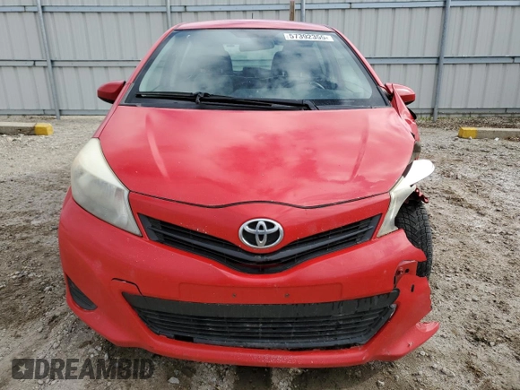 2012 Toyota Yaris L with VIN JTDKTUD32CD517695, listed as a Copart auction lot 57392355 with 201,711 mi miles and Salvage title. Bid and sale history available at DreamBid. Image 5.