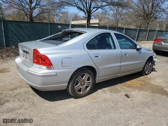 2007 Volvo S60 2.5L Turbo with VIN YV1RS592272635023, listed as a Copart auction lot 51464755 with 57,261 mi miles and Salvage Title. Bid and sale history available at carsss.com. Image 3.