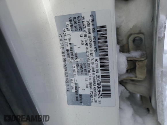 2021 Mazda 3 Select with VIN 3MZBPBBM6MM207797, listed as a Copart auction lot 44847015 with 92,310 mi miles and Salvage Title. Bid and sale history available at carsss.com. Image 12.