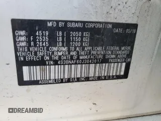 2018 Subaru Legacy Premium with VIN 4S3BNAF60J3042017, listed as a Copart auction lot 59541385 with 68,949 mi miles and Salvage title. Bid and sale history available at DreamBid. Image 12.