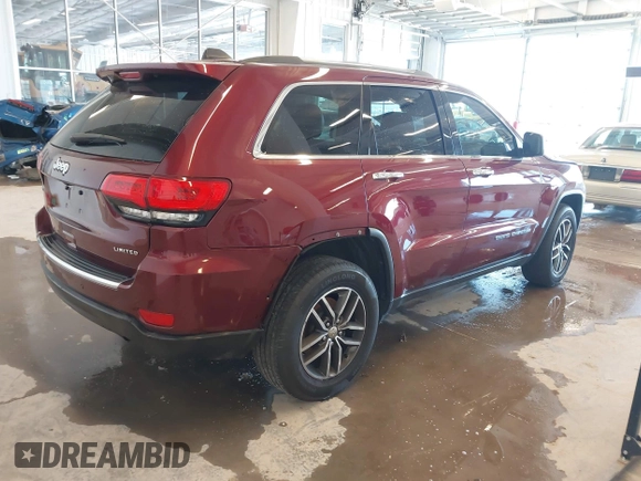 2017 Jeep Grand Cherokee Limited z VIN 1C4RJEBG5HC795116, wystawiony jako IAAI lot #41096233 z przebiegiem 162 829 mil mil oraz . Historia ofert i sprzedaży dostępna na DreamBid. Obrazek 4.
