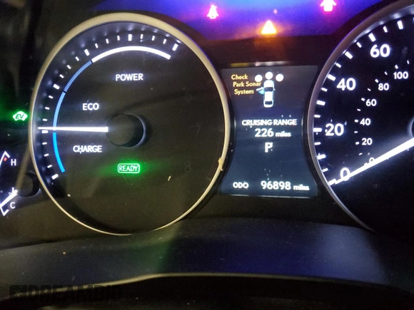2014 Lexus ES 300h Hybrid with VIN JTHBW1GG6E2047687, listed as a Copart auction lot 44827745 with 96,898 mi miles and Salvage Title. Bid and sale history available at carsss.com. Image 9.