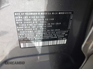 2024 Volkswagen Tiguan SE with VIN 3VVNB7AX6RM161369, listed as a IAAI auction lot 41888229 with 5,173 mi miles and . Bid and sale history available at DreamBid. Image 9.