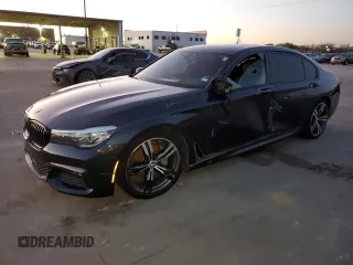 2018 BMW 7 Series 740i with VIN WBA7E2C51JG741752, listed as a Copart auction lot 71548522 with 0 mi miles. Bid and sale history available at carsss.com. Image 1.