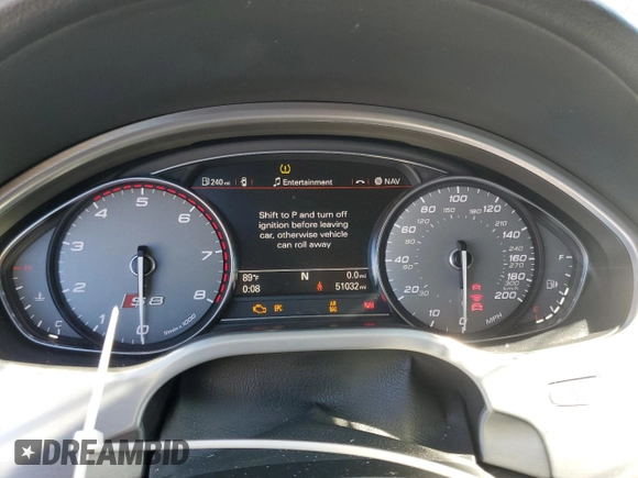 2017 Audi S8 с VIN WUAJ5AFD1HN900851, выставлен на аукционе Copart как лот 72397763 с пробегом 51 032 миль миль и . История ставок и продаж доступна на DreamBid. Изображение 9.