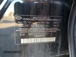 2016 Hyundai Sonata Sport with VIN 5NPE34AF9GH312113, listed as a Copart auction lot 45644445 with 260,420 mi miles and Salvage Title. Bid and sale history available at DreamBid. Image 12.