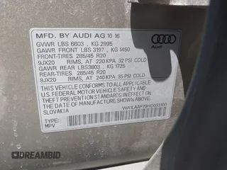 2017 Audi Q7 Premium Plus with VIN WA1LAAF79HD033100, listed as a IAAI auction lot 42614847 with 118,774 mi miles and . Bid and sale history available at DreamBid. Image 9.