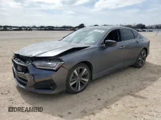 2021 Acura TLX w/Advance Package with VIN 19UUB5F6XMA009617, listed as a Copart auction lot 45727685 with 38,364 mi miles and Salvage Title. Bid and sale history available at carsss.com. Image 1.