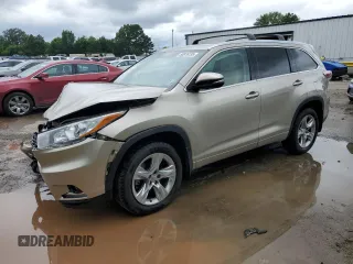 2015 Toyota Highlander Limited with VIN 5TDYKRFH6FS058649, listed as a Copart auction lot 58976135 with 122,514 mi miles and Salvage title. Bid and sale history available at DreamBid. Image 1.