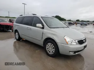 2014 Kia Sedona LX with VIN KNDMG4C73E6581348, listed as a Copart auction lot 54724885 with 117,670 mi miles and Salvage Title. Bid and sale history available at DreamBid. Image 4.