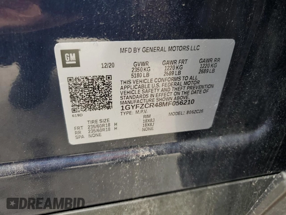 2021 Cadillac XT4 FWD Premium Luxury z VIN 1GYFZCR48MF056210, wystawiony jako Copart lot #45818245 z przebiegiem Nie podano mil oraz Nie do naprawy • Non repairable. Historia ofert i sprzedaży dostępna na DreamBid. Obrazek 13.