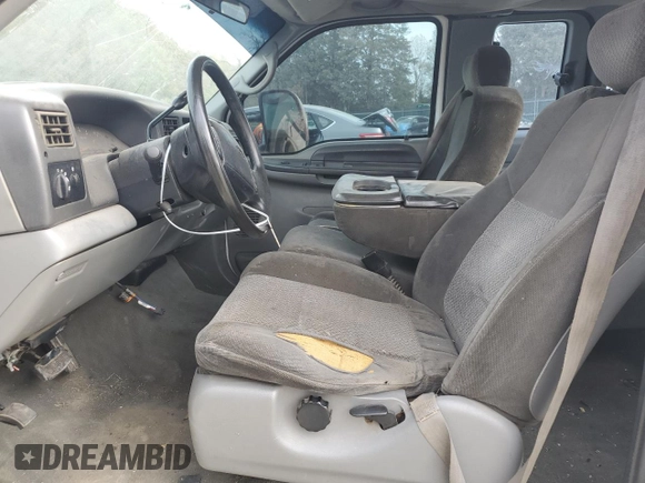 2002 Ford F-250 XL with VIN 1FTNX20L42EB96327, listed as a Copart auction lot 79085684 with 294,625 mi miles and Salvage title. Bid and sale history available at DreamBid. Image 7.