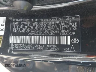 2010 Toyota Prius II with VIN JTDKN3DU8A0177468, listed as a IAAI auction lot 42231956 with 235,419 mi miles and . Bid and sale history available at DreamBid. Image 9.