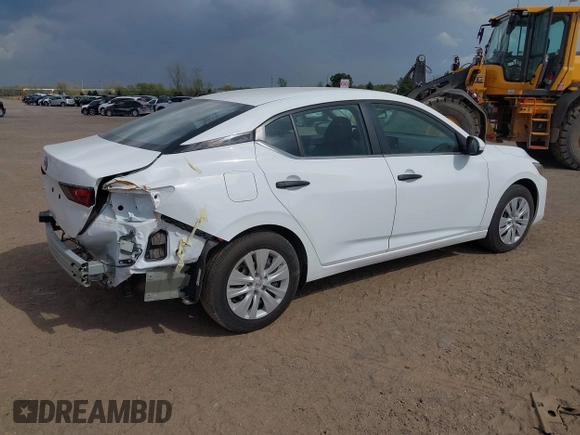 2025 Nissan Sentra S with VIN 3N1AB8BV3SY212859, listed as a IAAI auction lot 41582517 with 3,154 mi miles and . Bid and sale history available at DreamBid. Image 4.