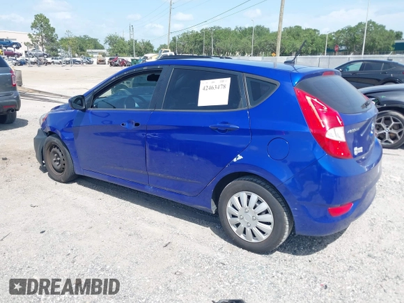 2013 Hyundai Accent GS with VIN KMHCT5AEXDU128879, listed as a IAAI auction lot 42463478 with 213,810 mi miles and . Bid and sale history available at DreamBid. Image 3.