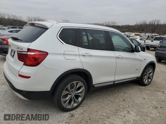 2017 BMW X3 xDrive35i with VIN 5UXWX7C59H0U40329, listed as a Copart auction lot 49296225 with 75,584 mi miles and Salvage Title. Bid and sale history available at DreamBid. Image 3.