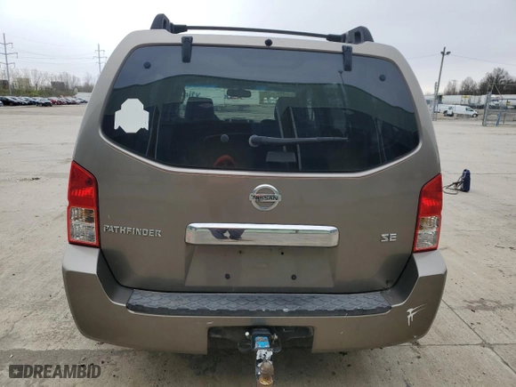 2006 Nissan Pathfinder SE with VIN 5N1AR18WX6C673874, listed as a Copart auction lot 52545235 with 185,716 mi miles and Salvage Title. Bid and sale history available at carsss.com. Image 6.