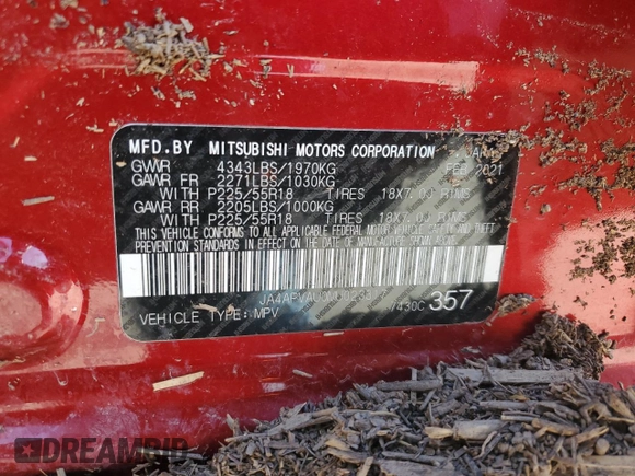 2021 Mitsubishi Outlander Sport SE with VIN JA4APVAU0MU023317, listed as a Copart auction lot 77615924 with 0 mi miles and Salvage Title. Bid and sale history available at carsss.com. Image 15.