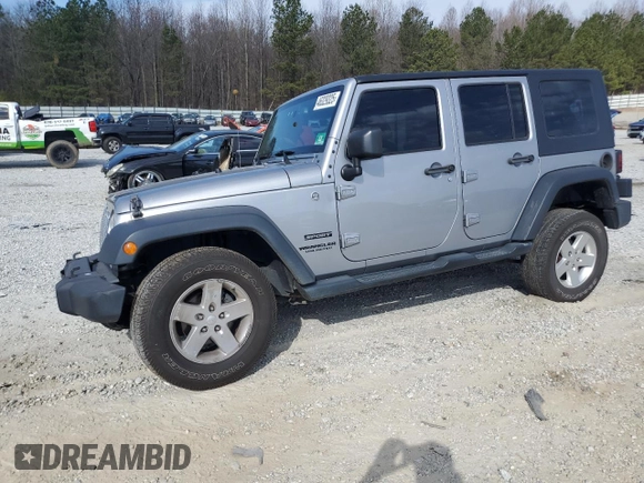 2014 Jeep Wrangler Unlimited Sport with VIN 1C4HJWDG6EL318799, listed as a Copart auction lot 46329325 with 90,111 mi miles and Salvage Title. Bid and sale history available at carsss.com. Image 1.