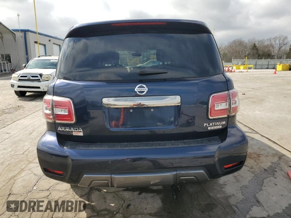 2020 Nissan Armada Platinum z VIN JN8AY2NF4L9360852, wystawiony jako Copart lot #49326305 z przebiegiem 67 569 mil mil oraz Szkoda całkowita • Salvage title. Historia ofert i sprzedaży dostępna na DreamBid. Obrazek 6.