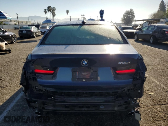 2019 BMW 3 Series 330i with VIN WBA5R1C5XKFH15134, listed as a Copart auction lot 49879055 with 16,605 mi miles and Salvage Title. Bid and sale history available at carsss.com. Image 6.