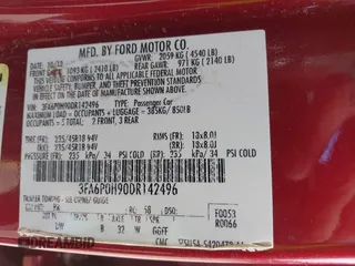 2013 Ford Fusion SE with VIN 3FA6P0H90DR142496, listed as a IAAI auction lot 41424016 with 135,099 mi miles. Bid and sale history available at carsss.com. Image 9.