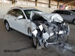 2015 Infiniti QX70 with VIN JN8CS1MU5FM381036, listed as a Copart auction lot 54107975 with Not Provided miles and Salvage Title. Bid and sale history available at DreamBid. Image 4.