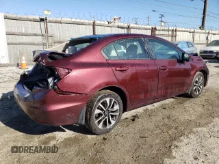 2015 Honda Civic EX with VIN 19XFB2F86FE241381, listed as a Copart auction lot 49438605 with 148,567 mi miles and Salvage Title. Bid and sale history available at DreamBid. Image 3.