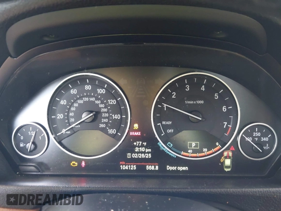 2013 BMW 3 Series 328i xDrive with VIN WBA3B3G53DNR79514, listed as a IAAI auction lot 41662949 with 104,125 mi miles. Bid and sale history available at carsss.com. Image 7.