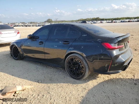 2021 BMW M3 Competition with VIN WBS33AY06MFL27898, listed as a Copart auction lot 78506934 with 28,565 mi miles and Salvage Title. Bid and sale history available at carsss.com. Image 2.
