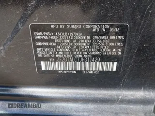 2018 Subaru Crosstrek Limited with VIN JF2GTALC7JH311429, listed as a IAAI auction lot 41829183 with 105,449 mi miles and . Bid and sale history available at DreamBid. Image 9.