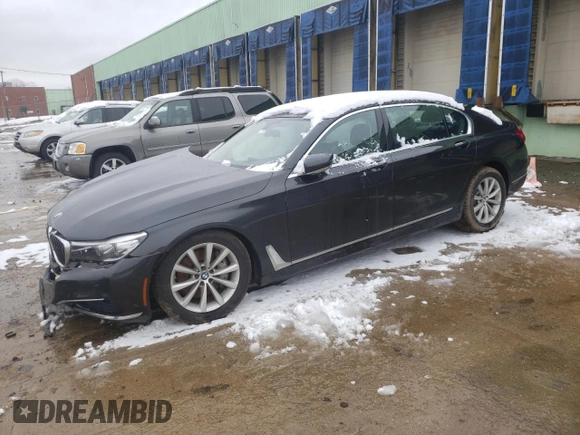 2017 BMW 7 Series 740i xDrive with VIN WBA7E4C59HGU99430, listed as a Copart auction lot 37789053 with 0 mi miles. Bid and sale history available at carsss.com. Image 1.