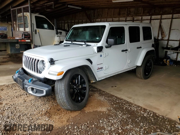 2024 Jeep Wrangler Sahara with VIN 1C4RJXP67RW223380, listed as a Copart auction lot 52192095 with 18,326 mi miles and Salvage Title. Bid and sale history available at DreamBid. Image 1.