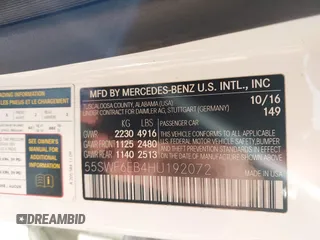 2017 Mercedes-Benz C 43 AMG with VIN 55SWF6EB4HU192072, listed as a IAAI auction lot 41589470 with 79,263 mi miles and . Bid and sale history available at DreamBid. Image 9.