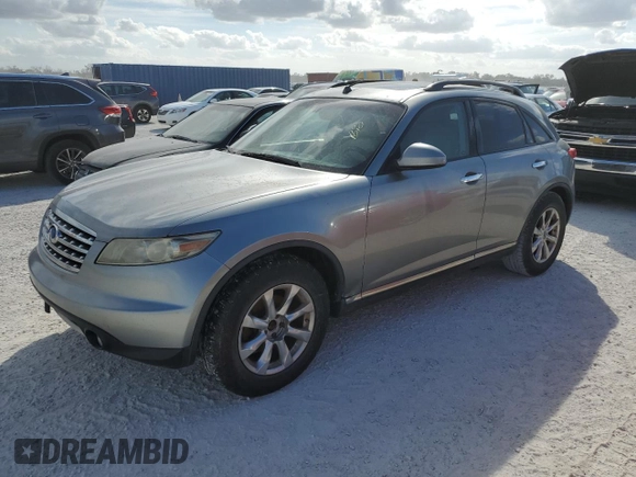 2008 Infiniti FX35 with VIN JNRAS08W58X209471, listed as a Copart auction lot 76549204 with 0 mi miles and Non Repairable. Bid and sale history available at carsss.com. Image 1.