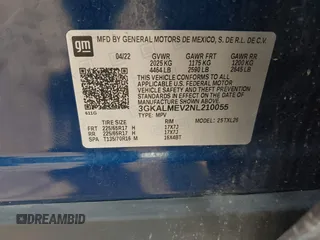 2022 GMC Terrain SLE z VIN 3GKALMEV2NL210055, wystawiony jako IAAI lot #42024177 z przebiegiem 62 391 mil mil oraz . Historia ofert i sprzedaży dostępna na DreamBid. Obrazek 9.